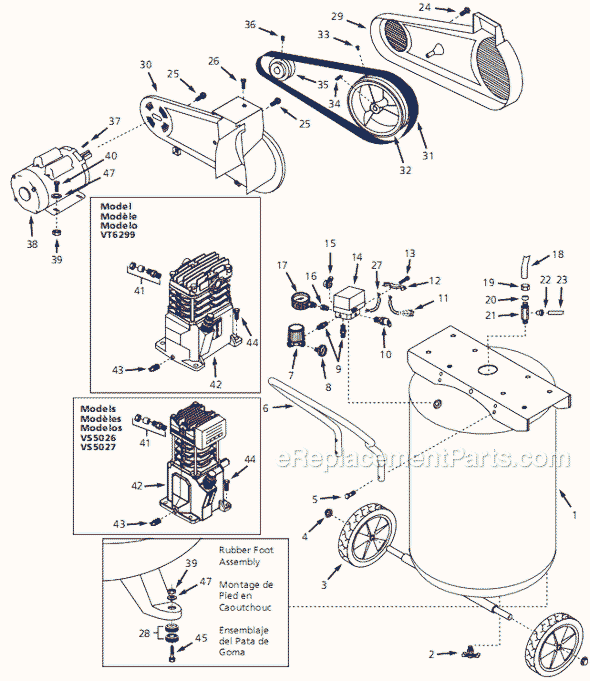 Page A Diagram and Parts List for VS5026 2000 Campbell Hausfeld Compressor